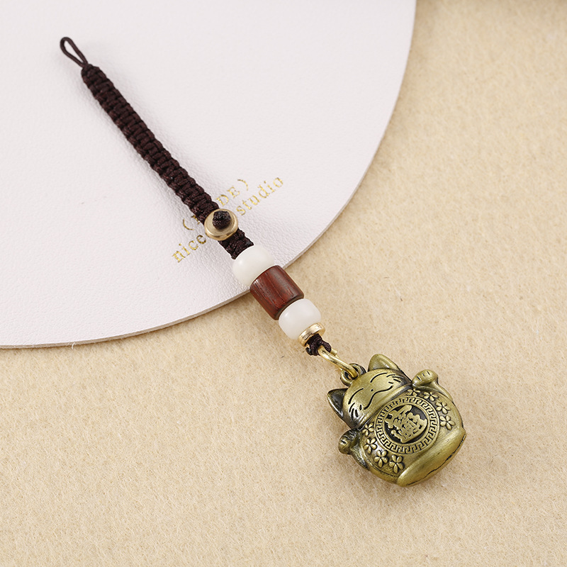 Creative Brass Fortune Cat Keychain - Image 6