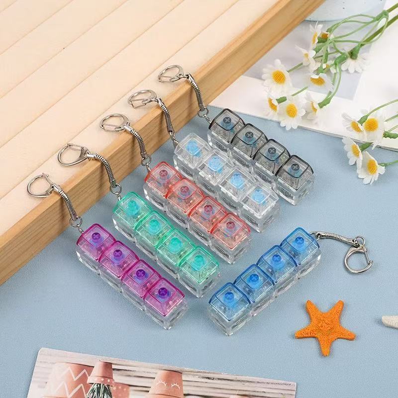 Decompression Light Pressing Keyboard Keychain