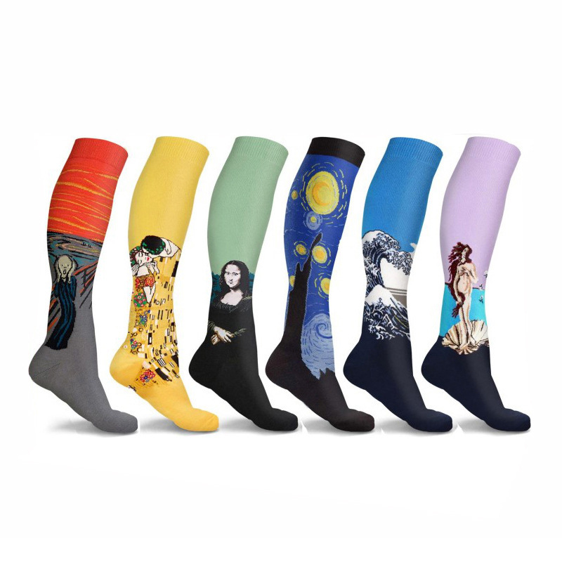 Painting Pattern Running Compression Socks