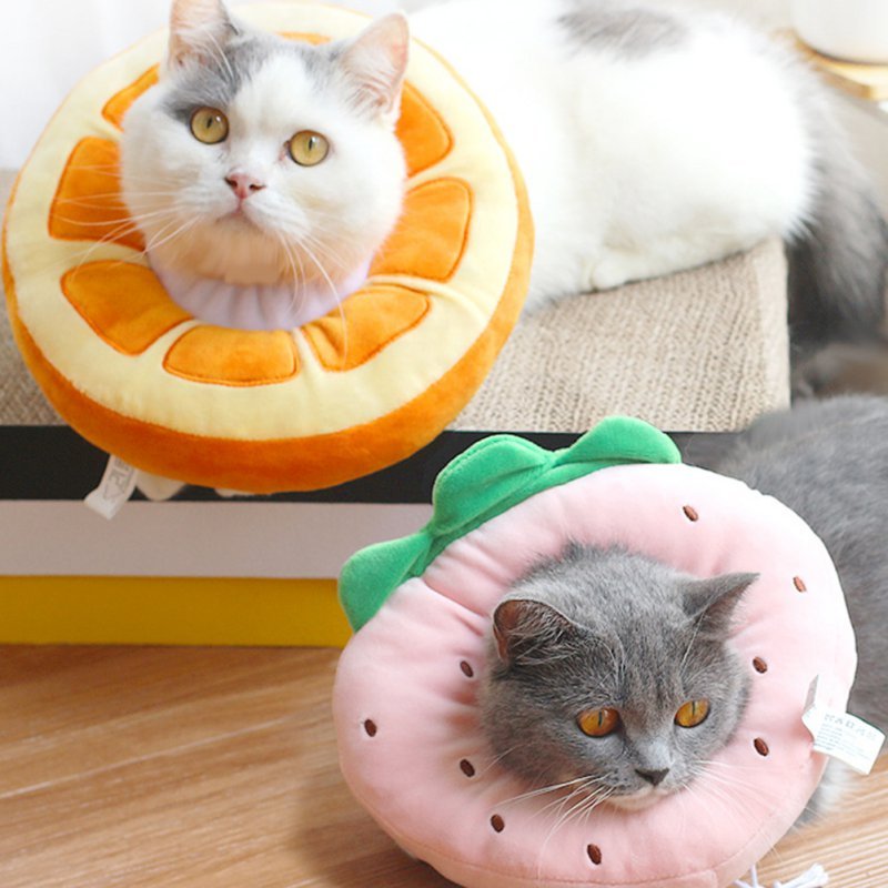 Pet Fruit Adjustable Cotton Neck Recovery Collar