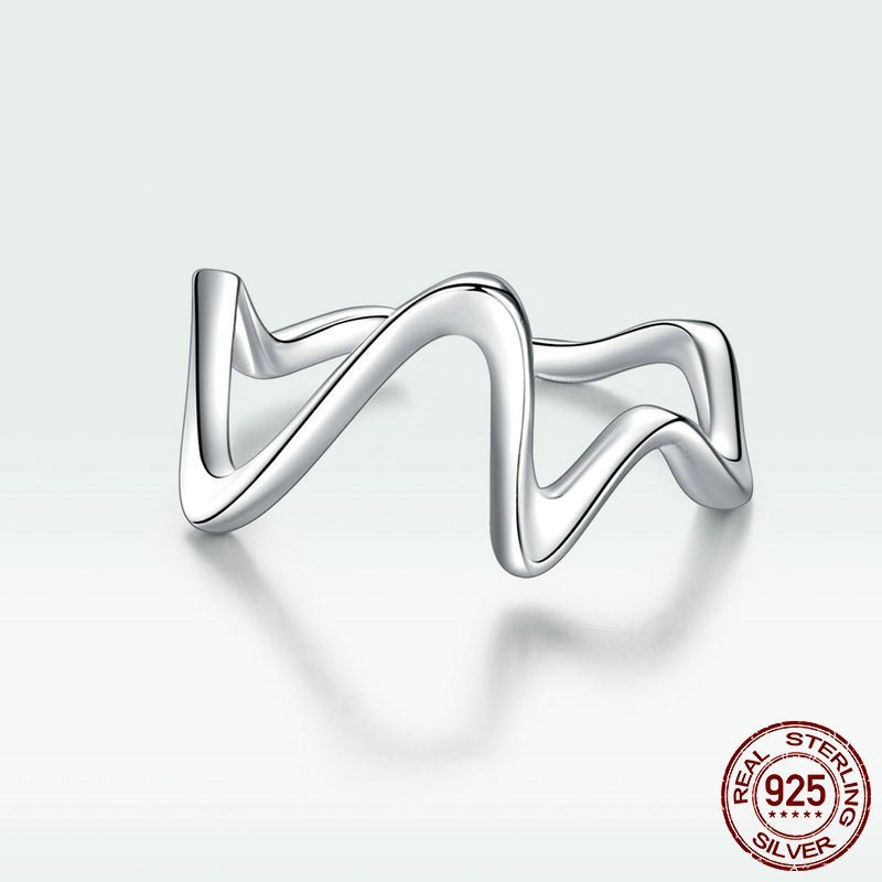 Simple Wave Curve Sterling Silver Ring