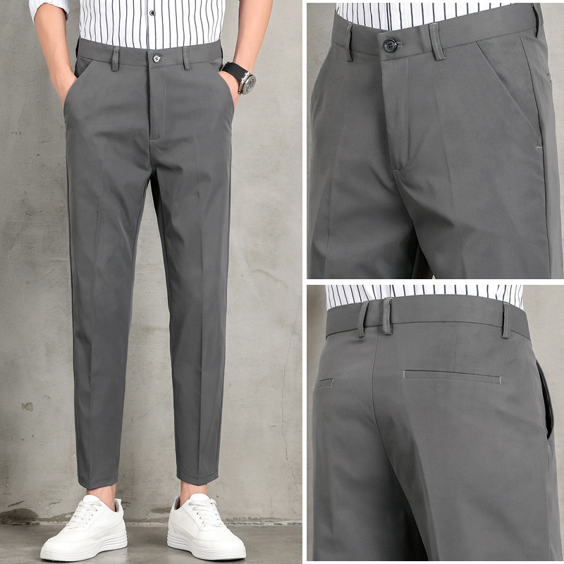 Trendy Nine-point Men's Slim Casual Trousers - Image 2