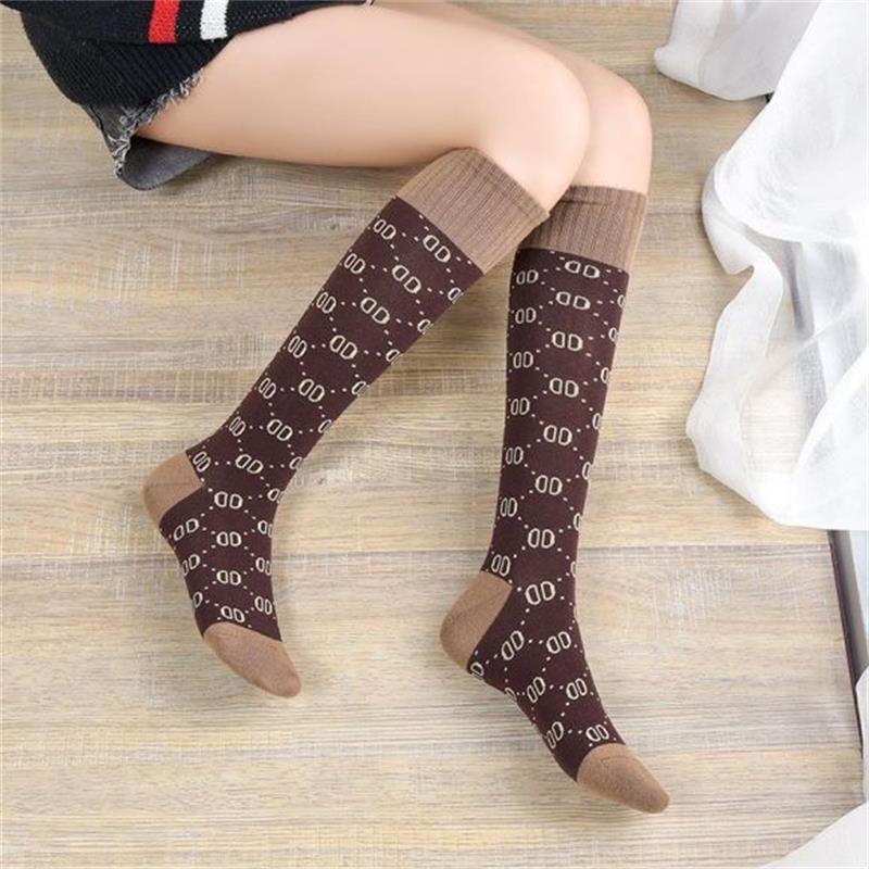 Letter Double D Long Tube Calf Socks - Image 6