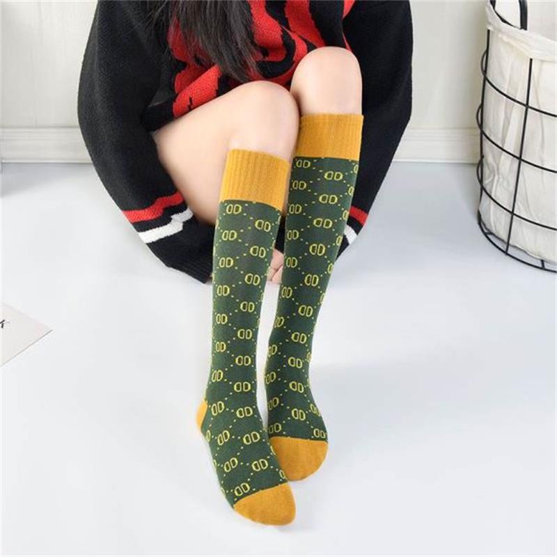 Letter Double D Long Tube Calf Socks - Image 4