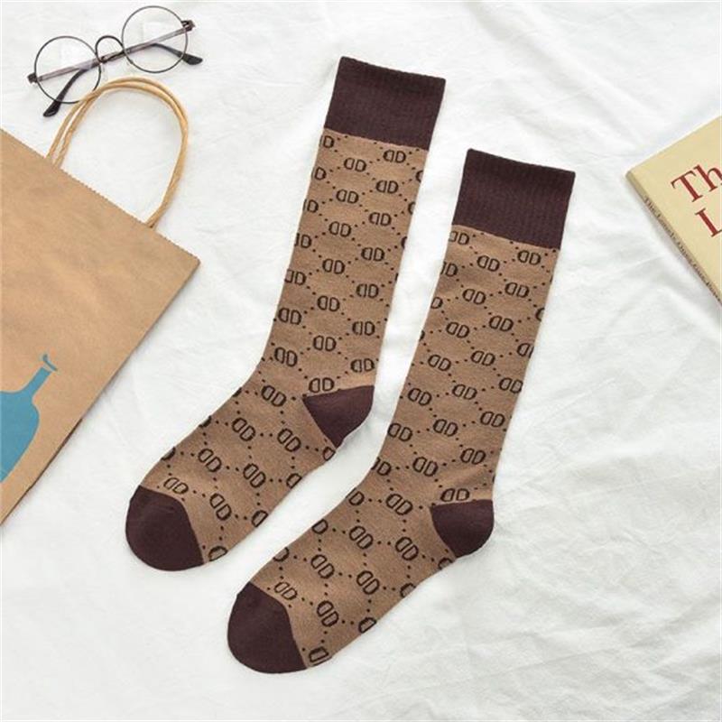 Letter Double D Long Tube Calf Socks - Image 8