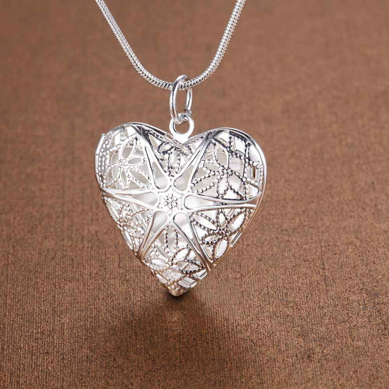 Silver Plated Peach Heart Necklace - Image 7