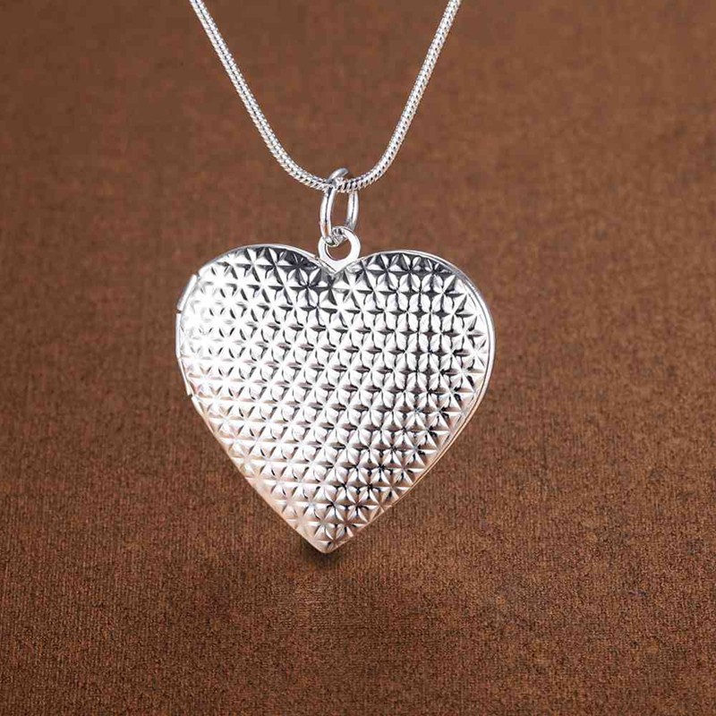 Silver Plated Peach Heart Necklace - Image 4
