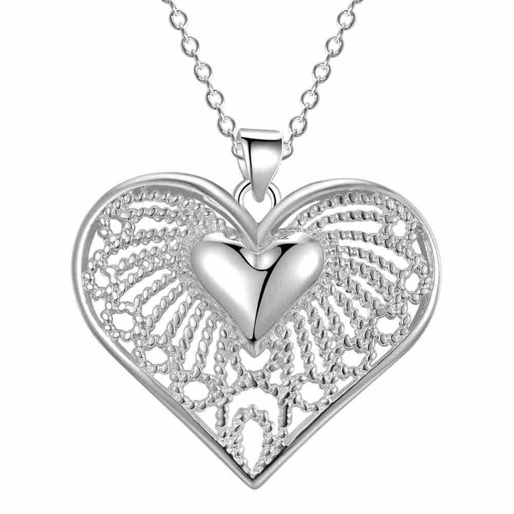 Silver Plated Peach Heart Necklace - Image 8