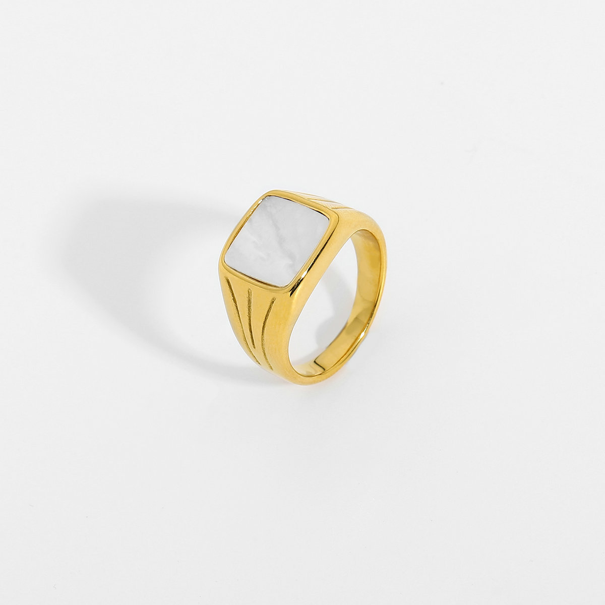 Stainless Steel 18K Gold Plated Titanium Steel Ring - Image 4