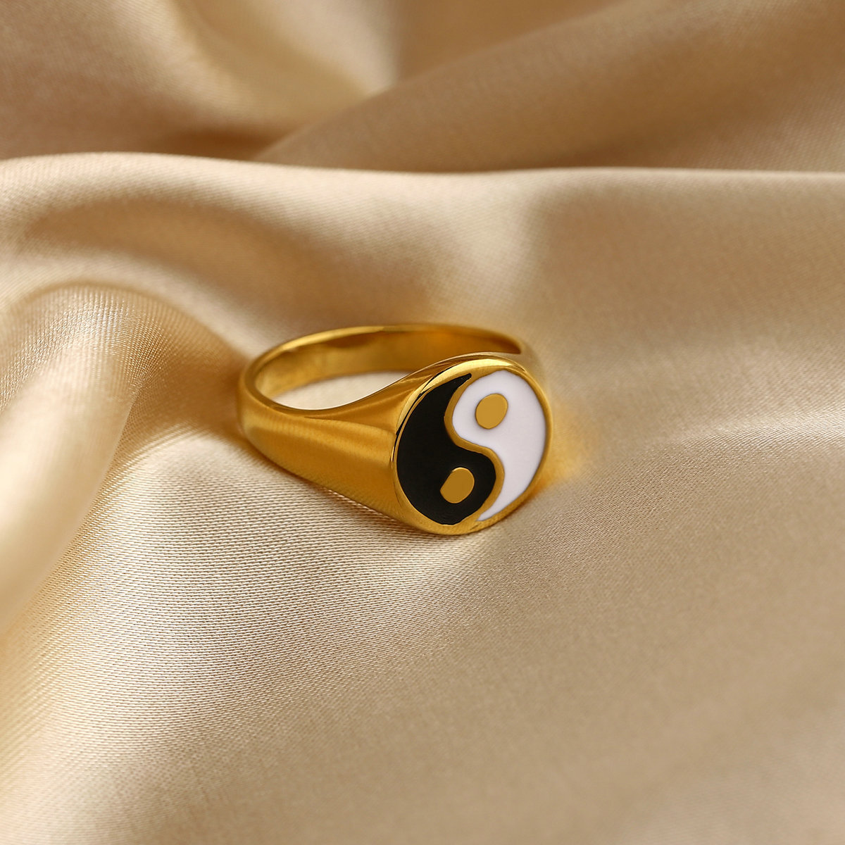 Stainless Steel 18K Gold Plated Titanium Steel Ring