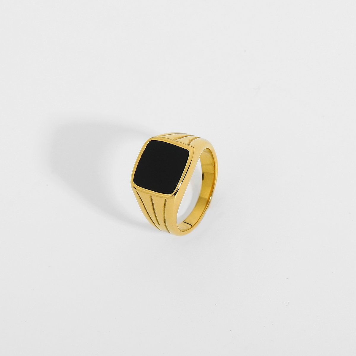 Stainless Steel 18K Gold Plated Titanium Steel Ring - Image 7