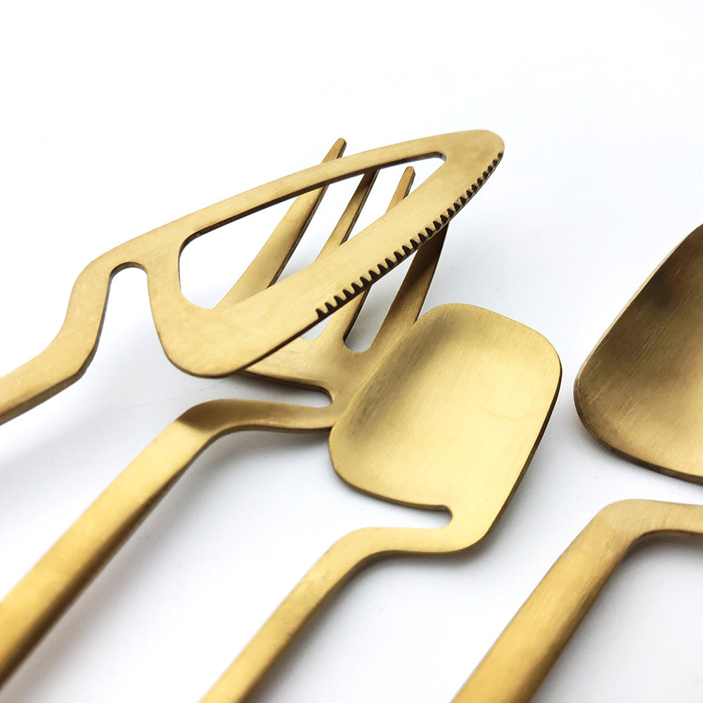 Rainbow Dinnerware Matte Gold Desserts Set