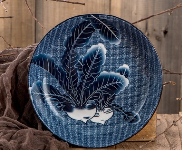 Blue and White Ceramic Underglaze Color Plate