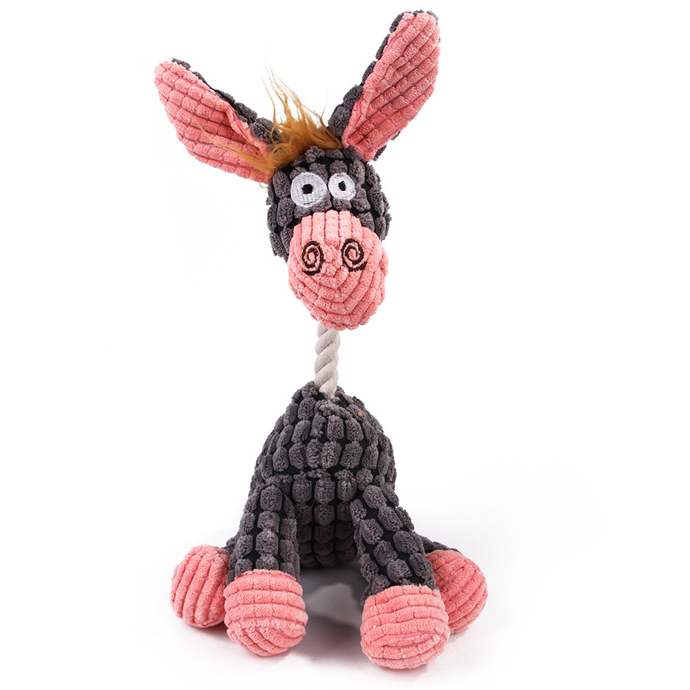 Pet Donkey Shape Corduroy Chew Toy for Dogs - Image 4
