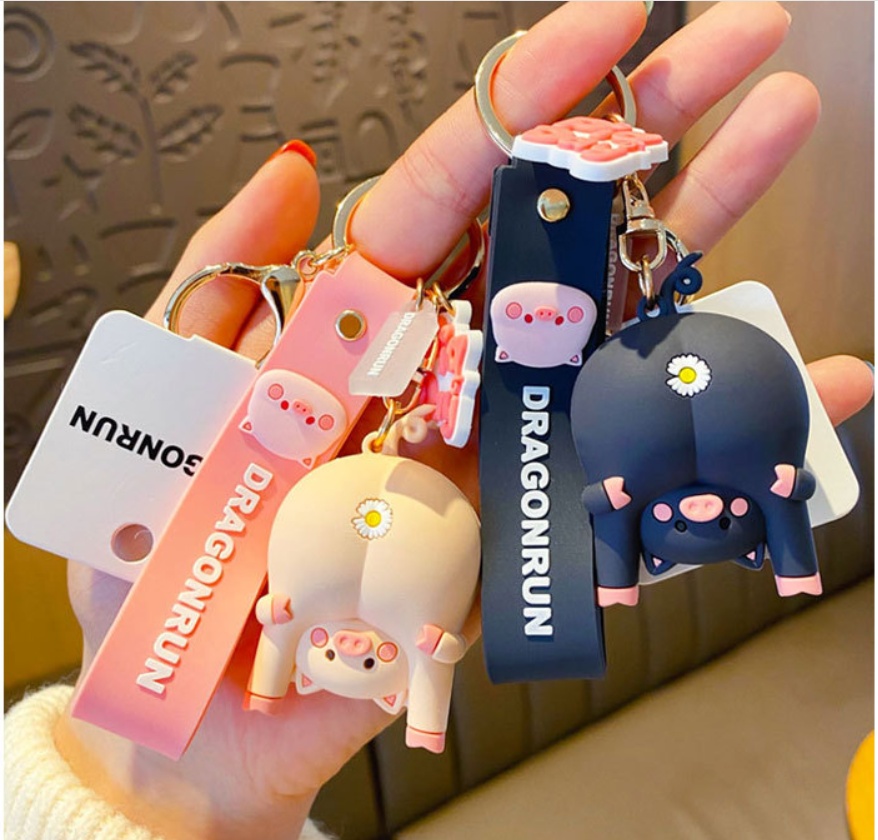 Cute Original Pig Chrysanthemum Keychain - Image 8