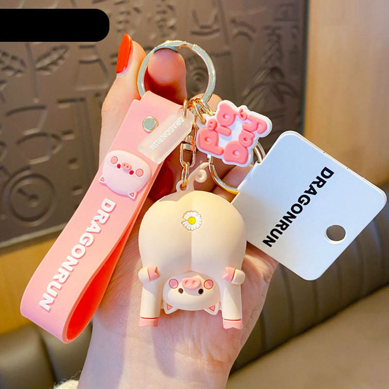 Cute Original Pig Chrysanthemum Keychain - Image 3