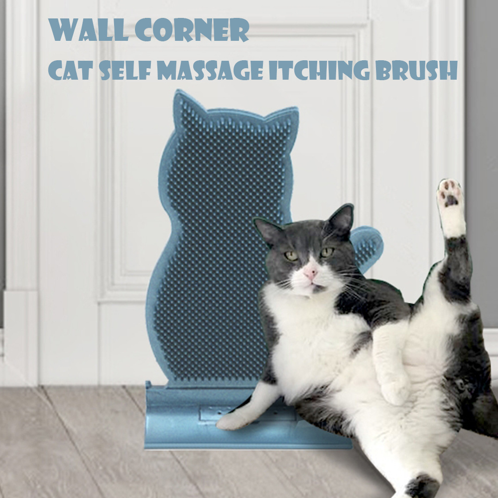 Cat Shaped Itching Grooming Toy with Wall Corner