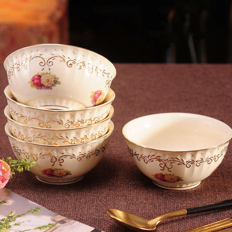 Water-Painted Gold-Rimmed Tableware Set - Image 7