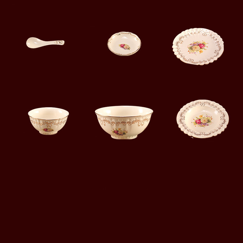 Water-Painted Gold-Rimmed Tableware Set - Image 9