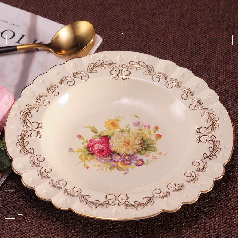 Water-Painted Gold-Rimmed Tableware Set - Image 10