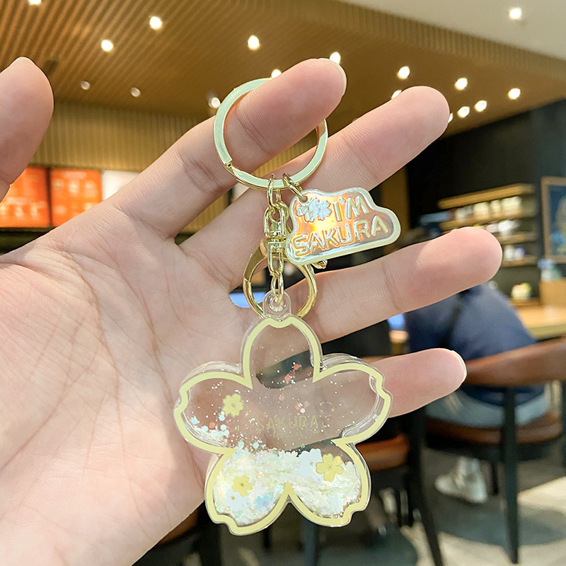 Cute Acrylic Cat Claw Snow Keychain