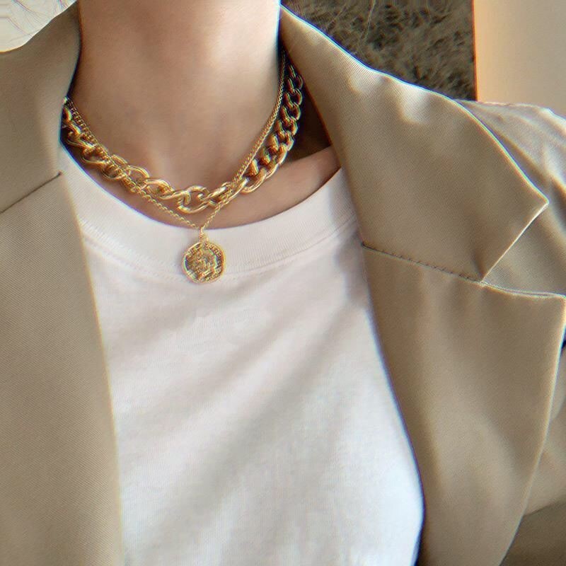Fashion Retro Multilayer Coin Necklace