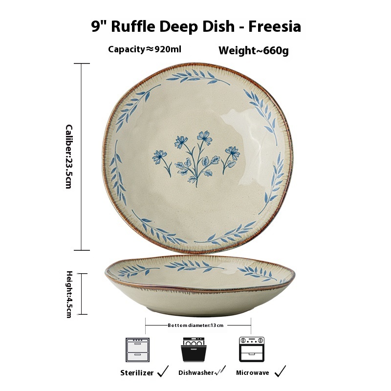 Ceramic 9-Inch Irregular Deep Plates - Image 2