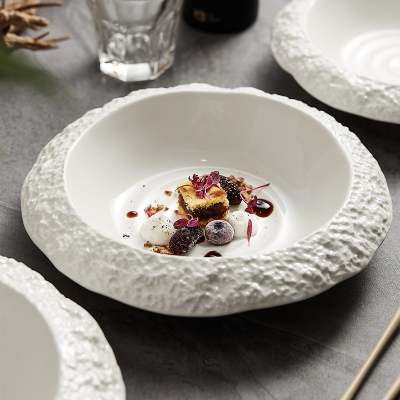 Household Ceramic Rock Pattern Deep Plates - Image 7