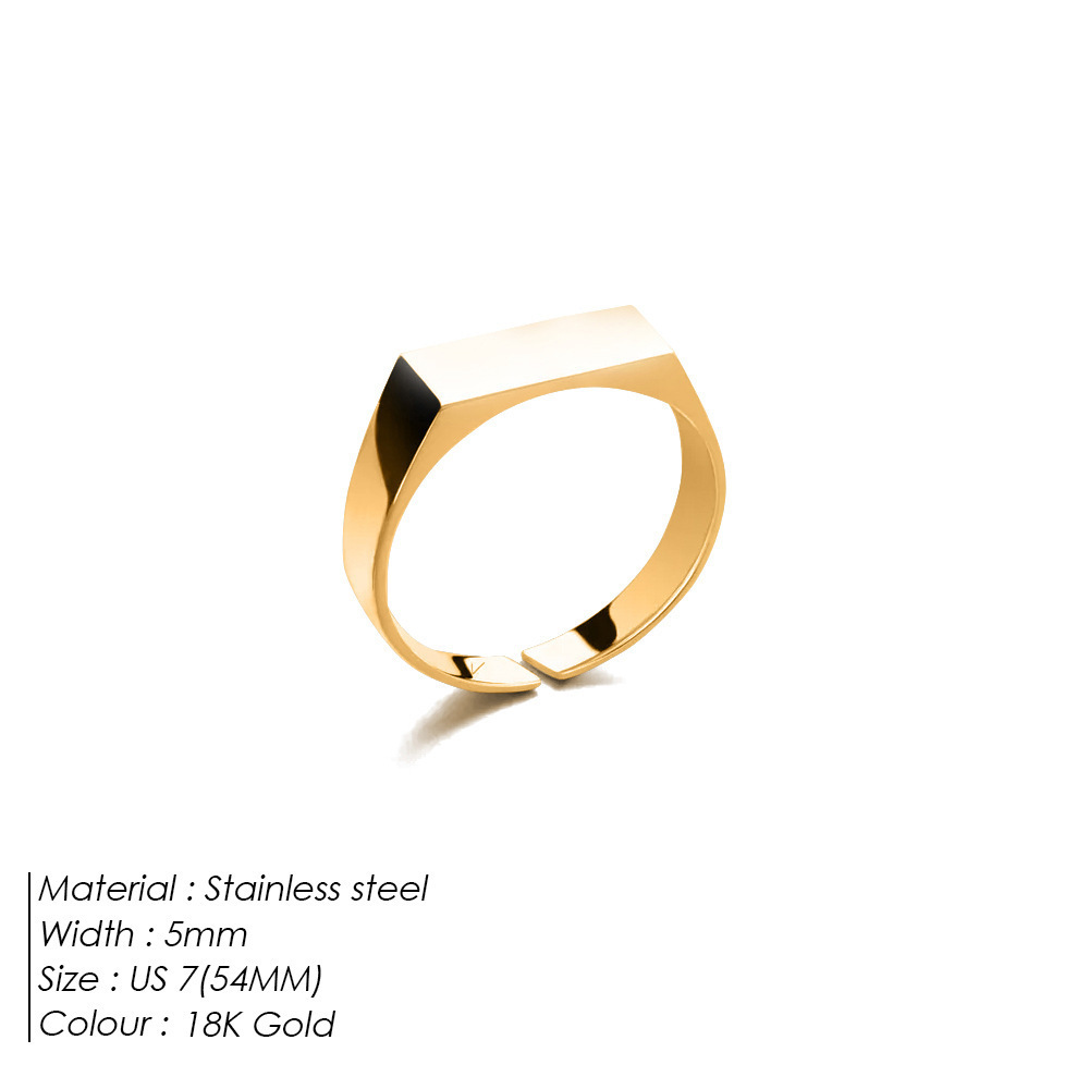 Stainless Steel Strip Glossy Ring Men - Image 3