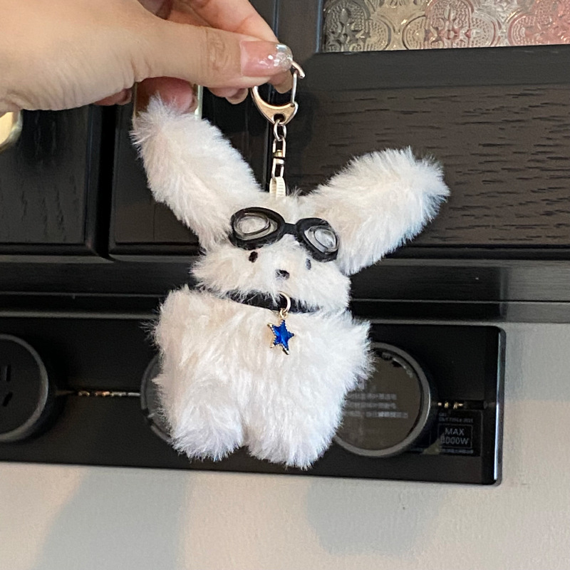 Fashion Pilot Long-Haired Rabbit Keychain - Image 8