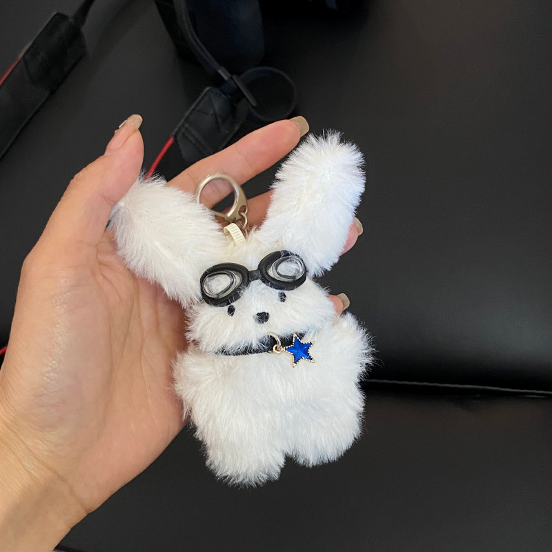 Fashion Pilot Long-Haired Rabbit Keychain - Image 2