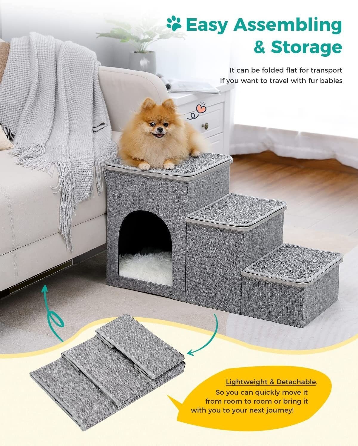 Foldable Pet Ladder Step For Dogs And Cats - Image 2