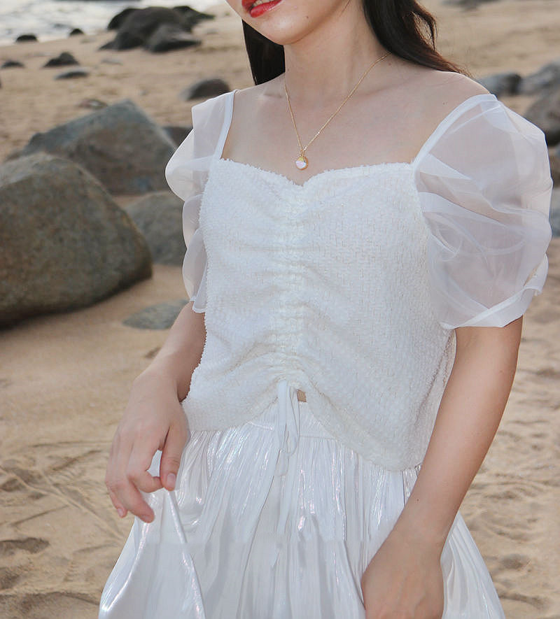 Shiny White Ball Elegant Necklace - Image 5