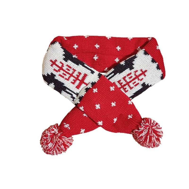 Christmas Pet Contrast Color Striped Scarf - Image 9