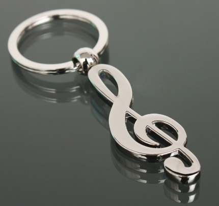 Rotary Musical Note Metal Keychain