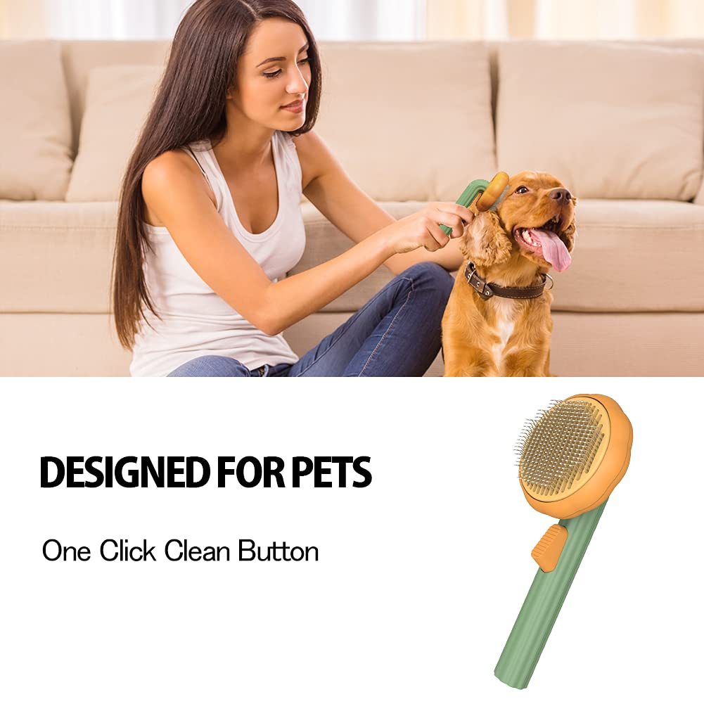 Pet Pumpkin Slicker Brush For Tangled Hair - Image 8