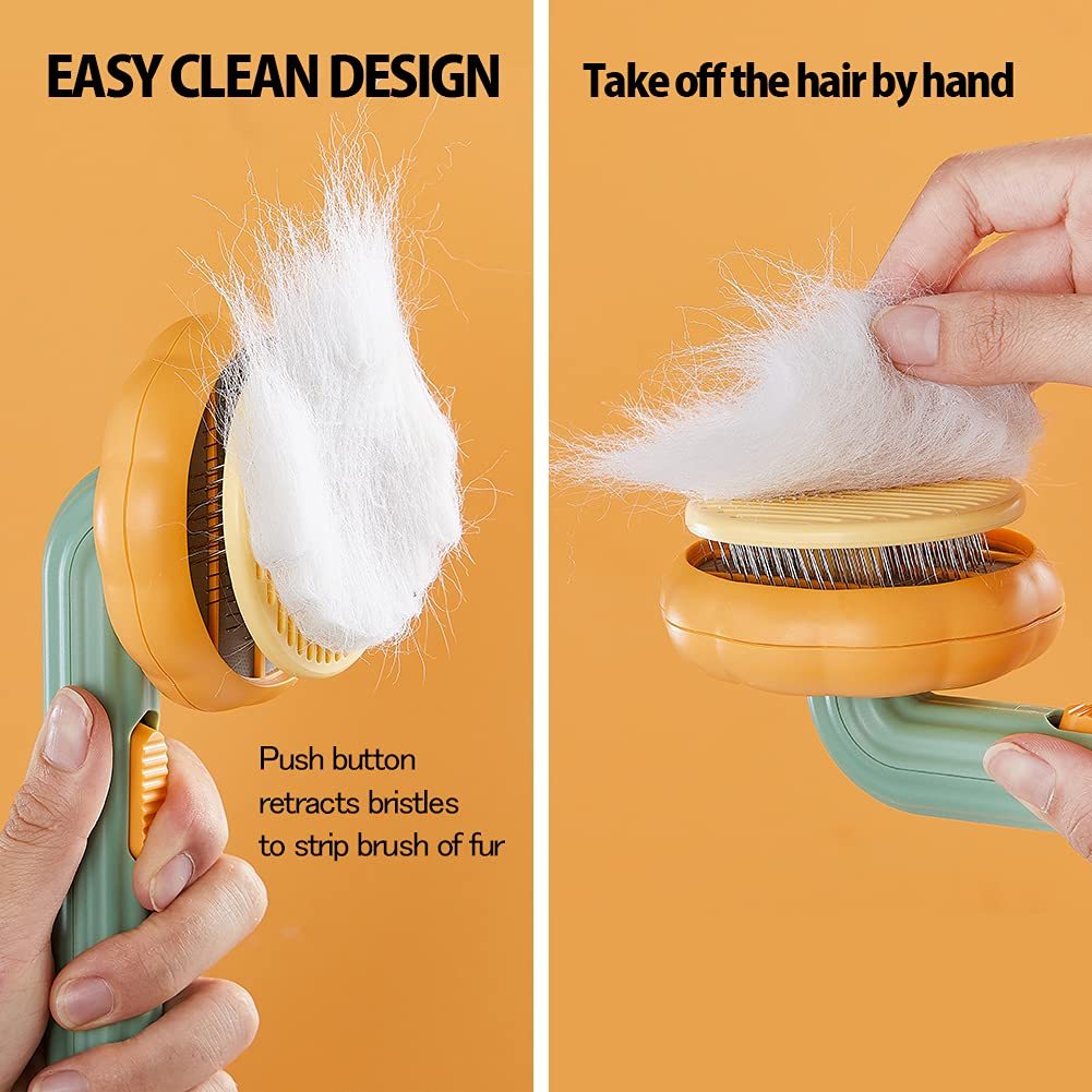 Pet Pumpkin Slicker Brush For Tangled Hair - Image 9