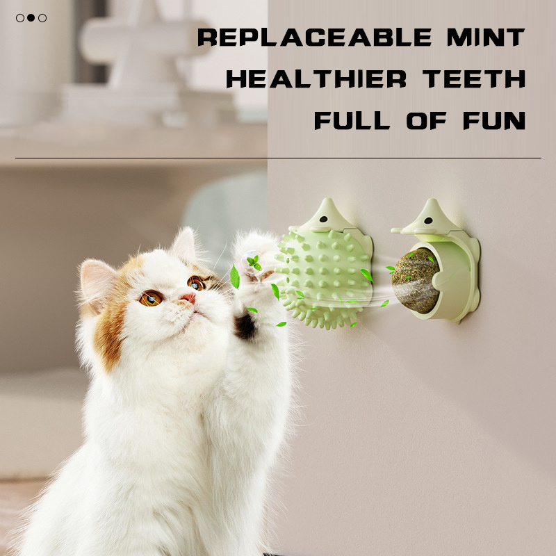 Cat Self Groomer Wall Mount Catnip Roller