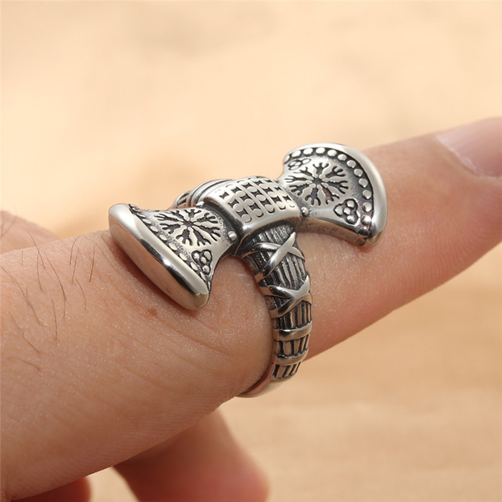 Titanium Steel Viking Snowflake Vintage Ring
