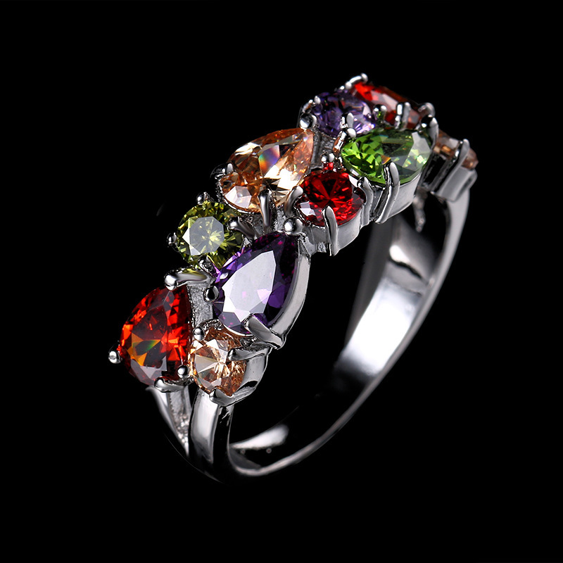 Female Rose Color Zircon Gold Ring - Image 2