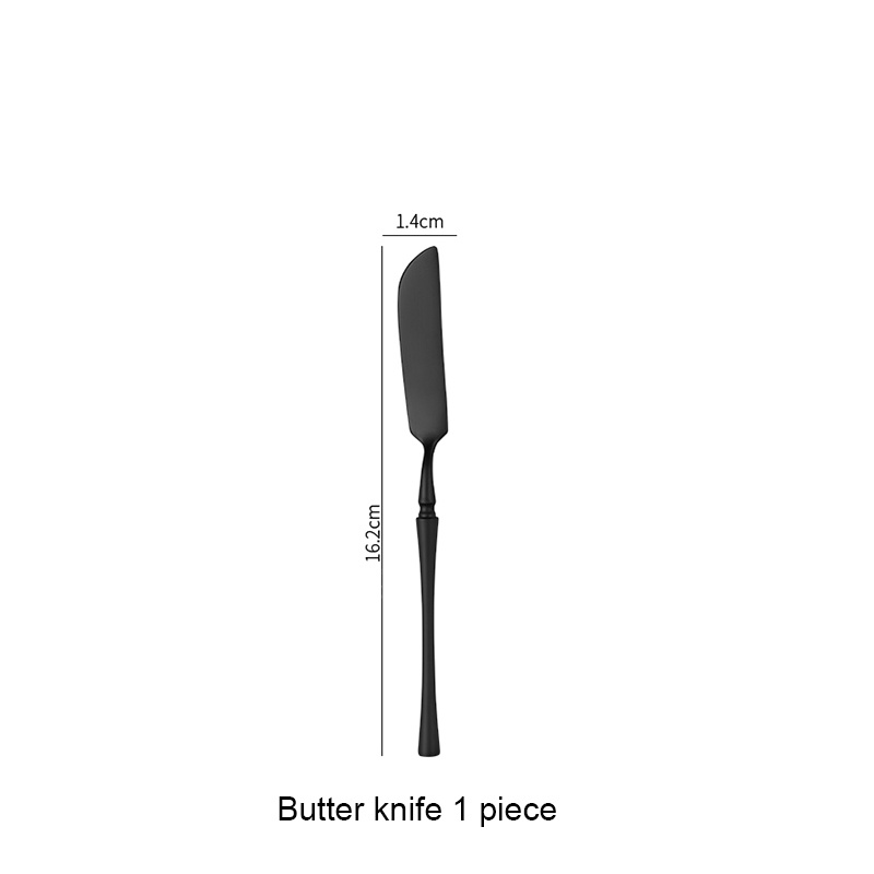 Matte Black Stainless Steel Luxury Flatware Set - Image 2