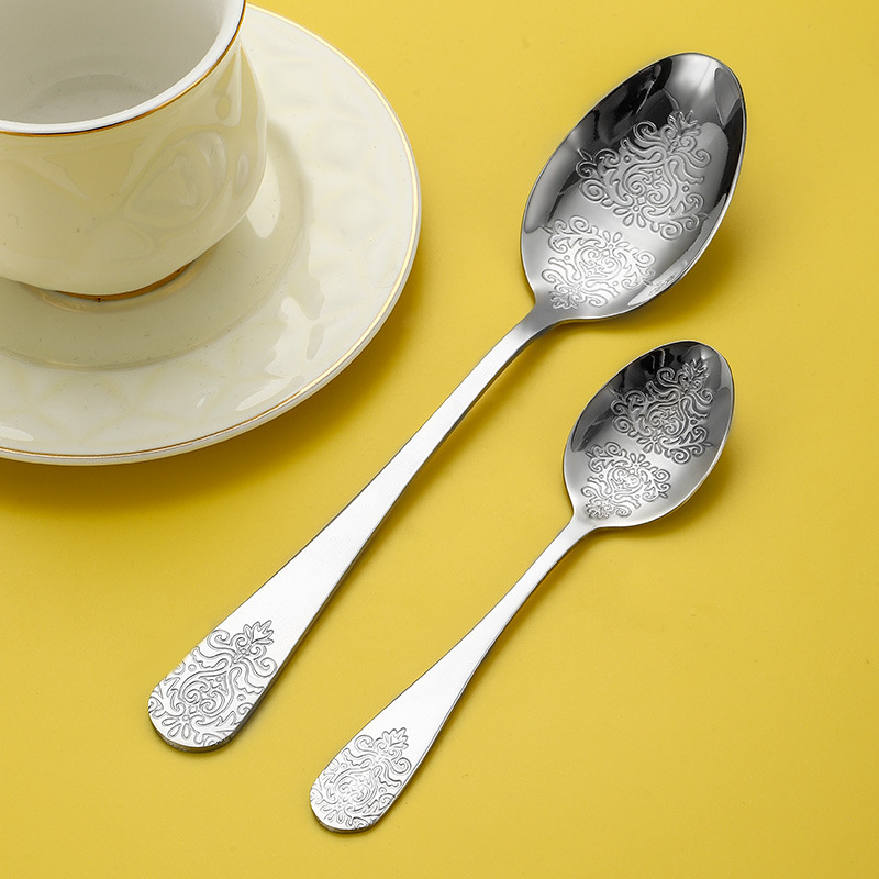 Gold-Plated Stainless Steel Fork Vintage Cutlery Suit - Image 6
