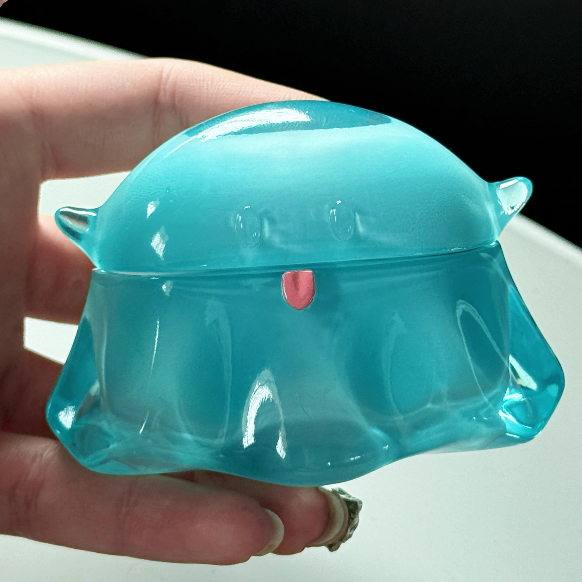 Cute Blue Ghost Transparent Earphone Case