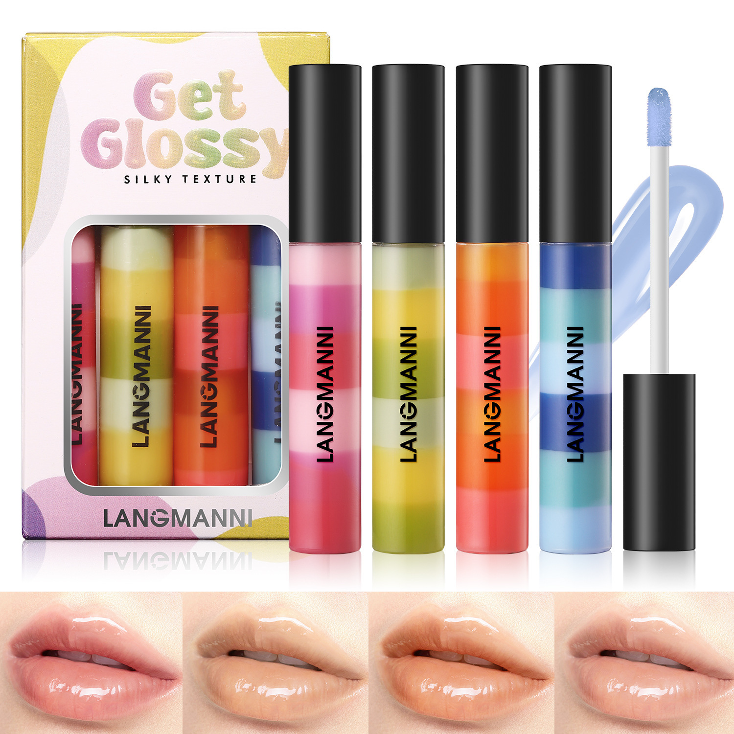 Rainbow Colors Layered Lip Gloss