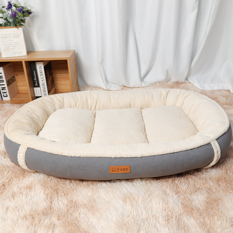 Non-Slip Linen Round Dog Mat Pet Nest