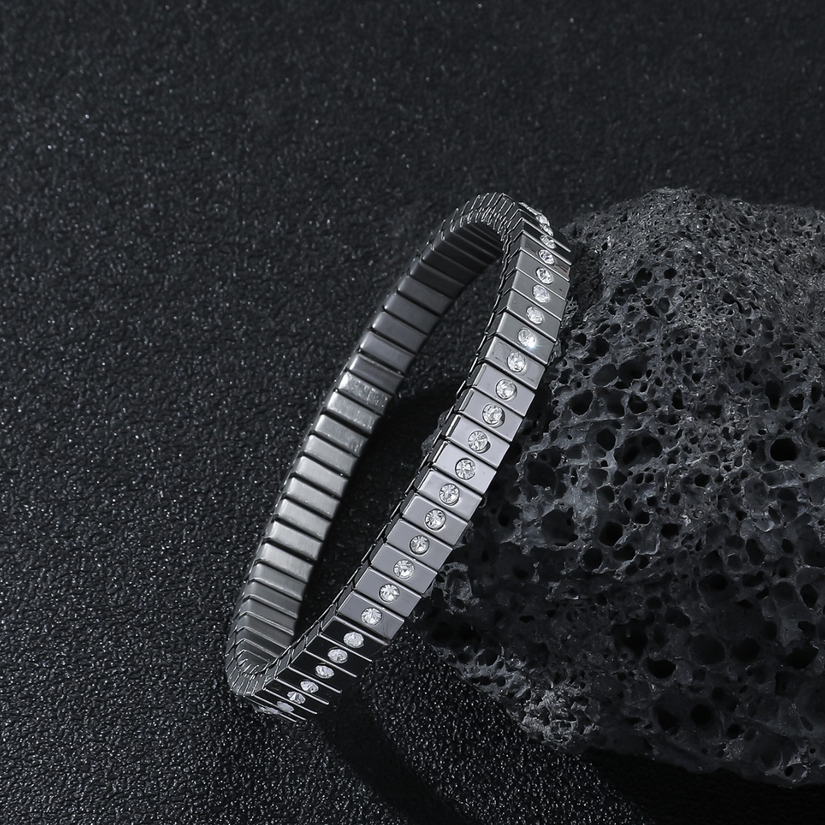 Cold Stainless Steel Diamond Bracelet For Men - Image 5