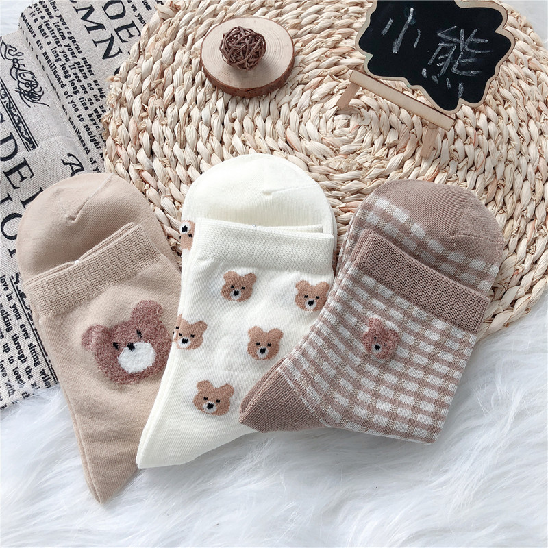 Ins Cute Cartoon Bear Socks For Women - Image 4