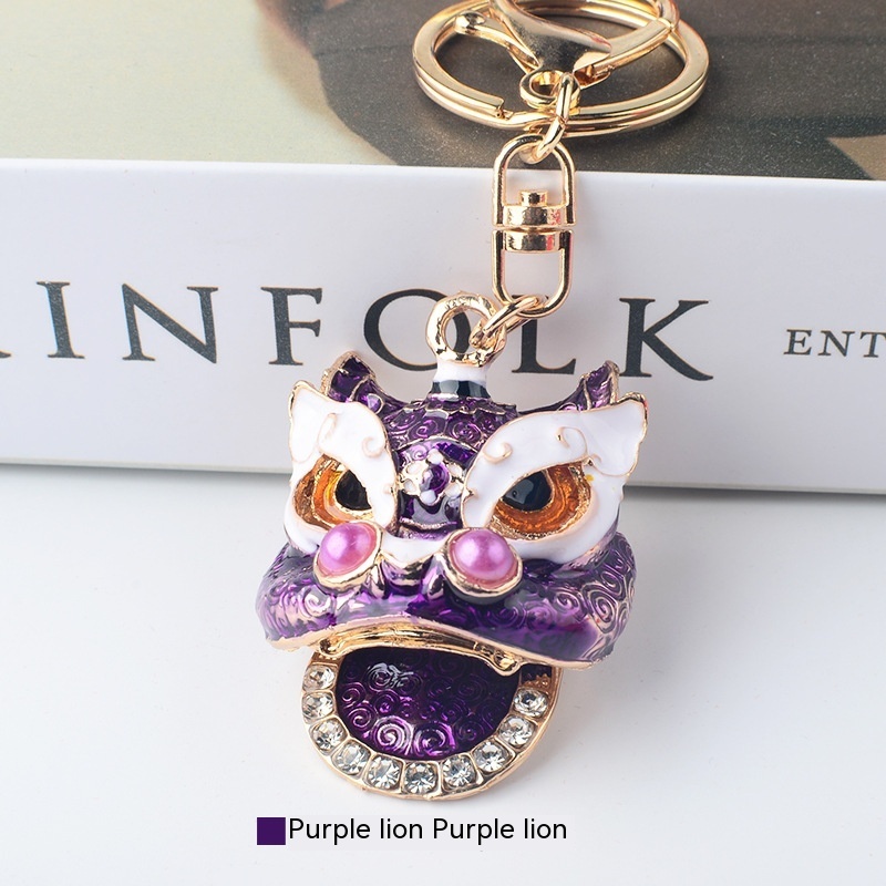 Lion Keychain With Diamond Pendant - Image 2