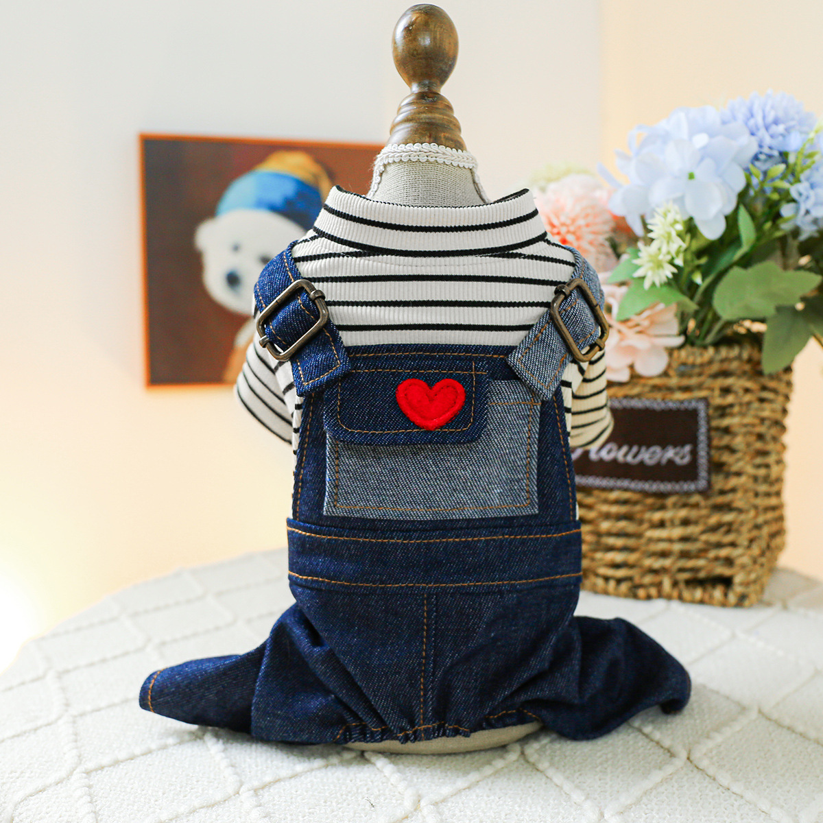 Heart-Shaped Retro Suspender Pants Suit - Image 6