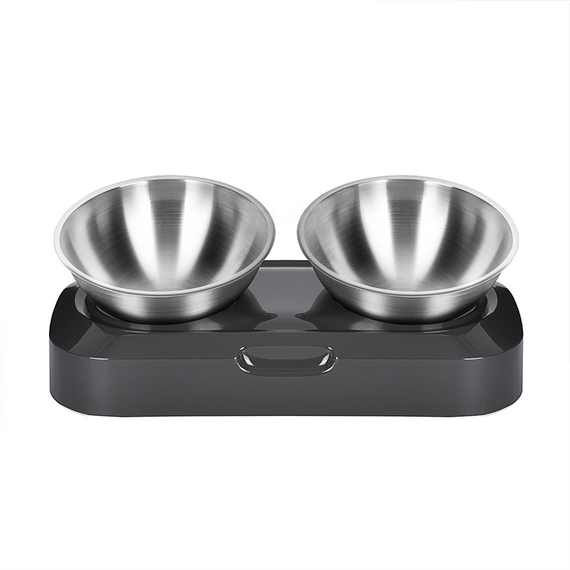 Pet Stainless Steel Bowl Pet Double Night - Image 4